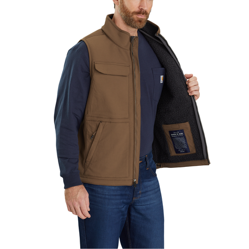 Super Dux™ Relaxed Fit Sherpa-Lined Vest - 205-Coffee | Carhartt 104999