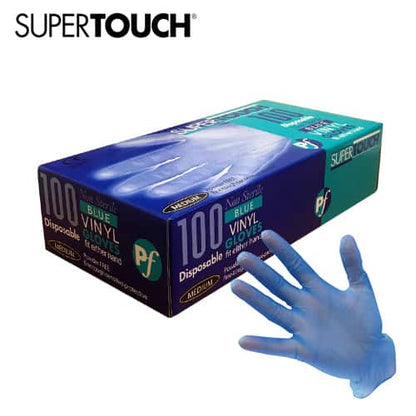 Supertouch Powder Free Vinyl Gloves Blue - Small image