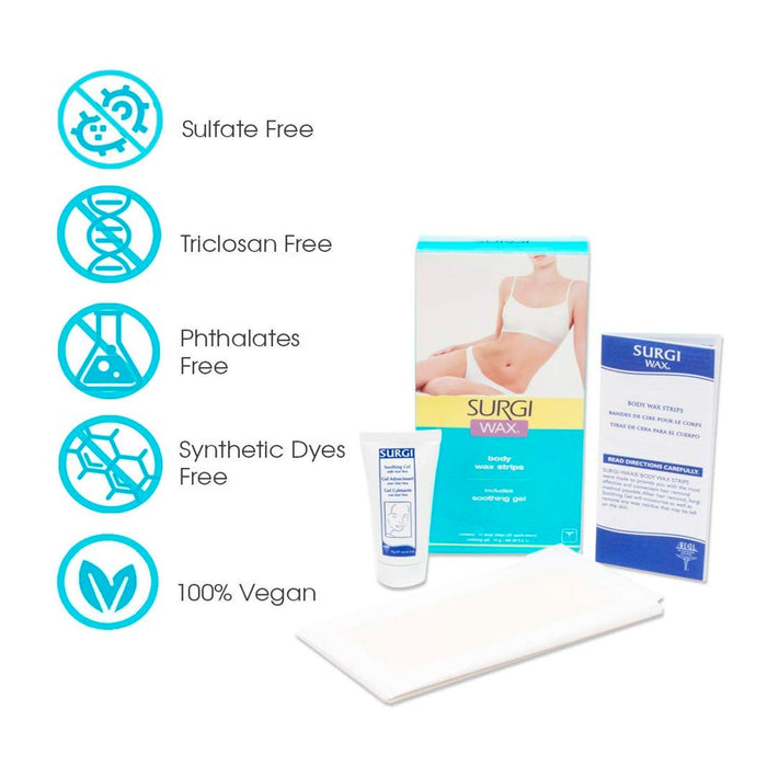 Surgi Wax Body Wax Strips 14 Strips - ikatehouse
