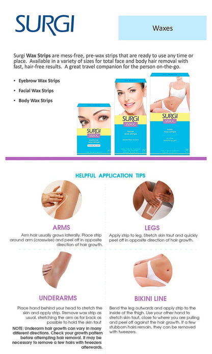 Surgi Wax Body Wax Strips 14 Strips - ikatehouse