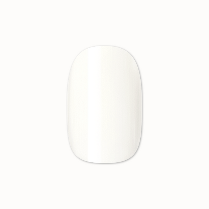 Swan | Extra Short | Squoval - Tab Press-On showing single white false nail for at-home mani or manicure application