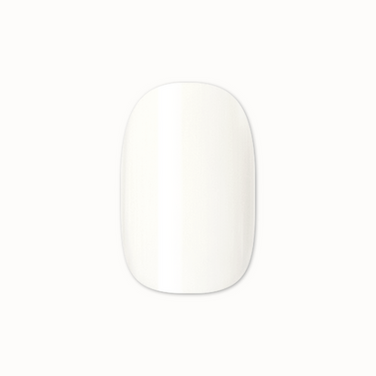 Swan | Extra Short | Squoval - Tab Press-On showing single white false nail for at-home mani or manicure application