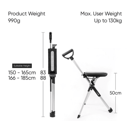 Ta-Da Chair Series 2 Tripod Seat Cane (82cm/87cm)