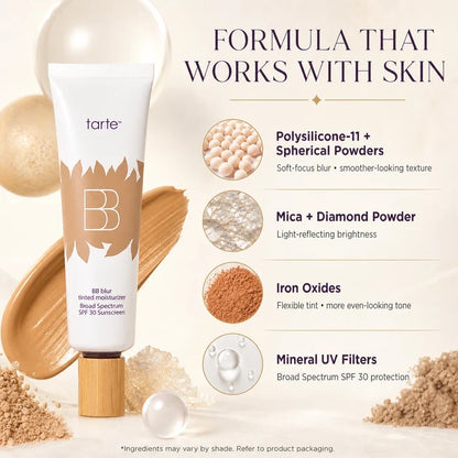 tarte BB blur tinted moisturizer SPF 30 - instantly brightens, hydrates & smooths your skin