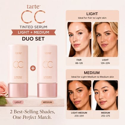 tarte Color-Adapting CC Tinted Serum – Hydrating Skin-Perfecting Coverage
