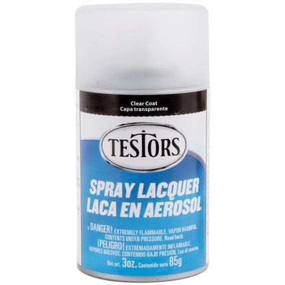 Testors - Spray Lacquer 3oz - Clear Matte. Testors Spray Lacquer gives modelers the extra edge to craft paint to the right effect needed for any project. These products work very well in thinning our lacquer paints for use in an airbrush.