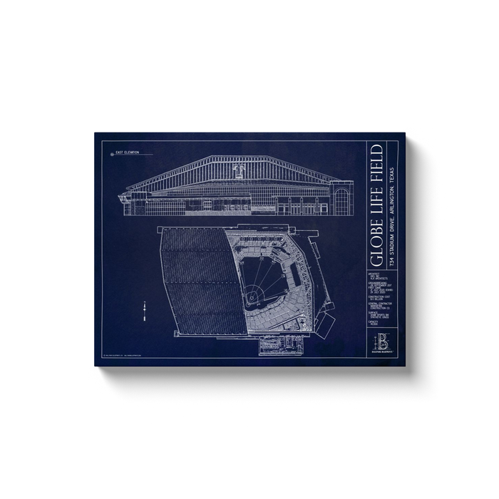 Texas Rangers - Globe Life Field - Team Colors - 18x24" Canvas