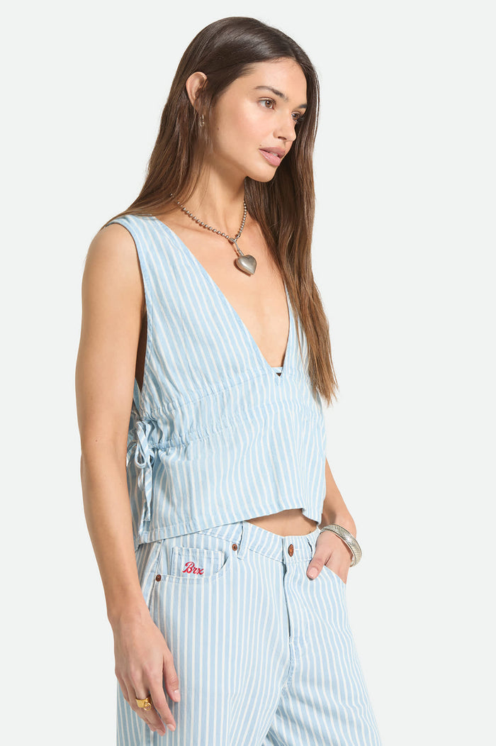 Women's The Bells Top in the color Two Boot Stripe - Women's Side View