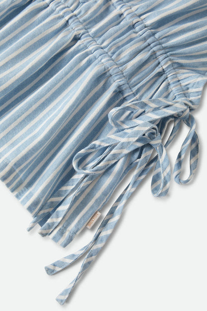 Women's The Bells Top in the color Two Boot Stripe - Additional Laydown image