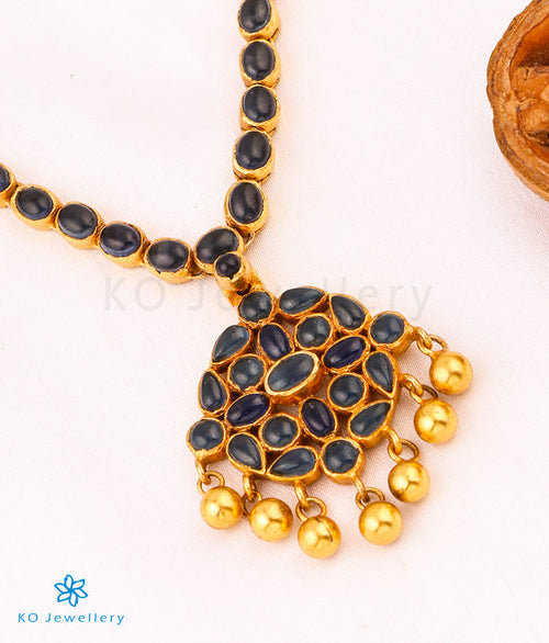 The Dhruvi Silver Blue Kemp Necklace