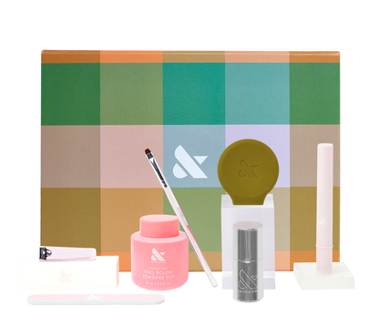 The Fall Mani System - 6 Polishes set with remover pot, brush, clip, and quick dry polish for easy at home mani and pedi