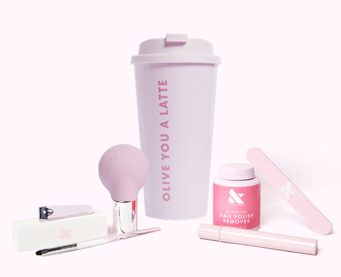The Fall Mani System - 6 Polishes with nail care tools including remover, clipper, brush, and tumbler for easy at home mani