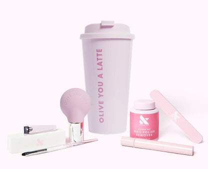 The Fall Mani System - 6 Polishes with nail care tools including remover, clipper, brush, and tumbler for easy at home mani