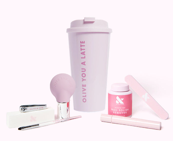 The Fall Mani System - 6 Polishes set with remover, brush, clip, tumbler, and nail tools for easy at home manicure and pedicure