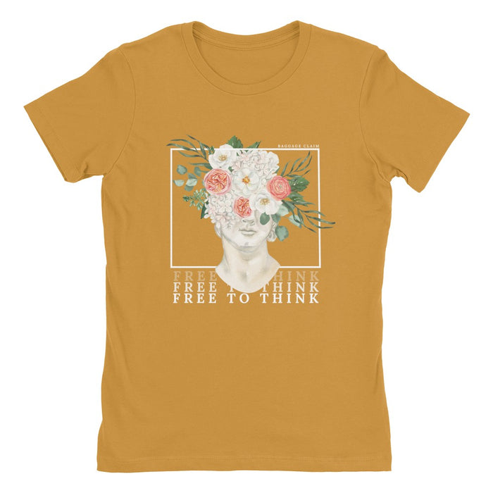 THE FLOURISHING MIND WOMEN'S TEE | GOLD - DESERT PINK