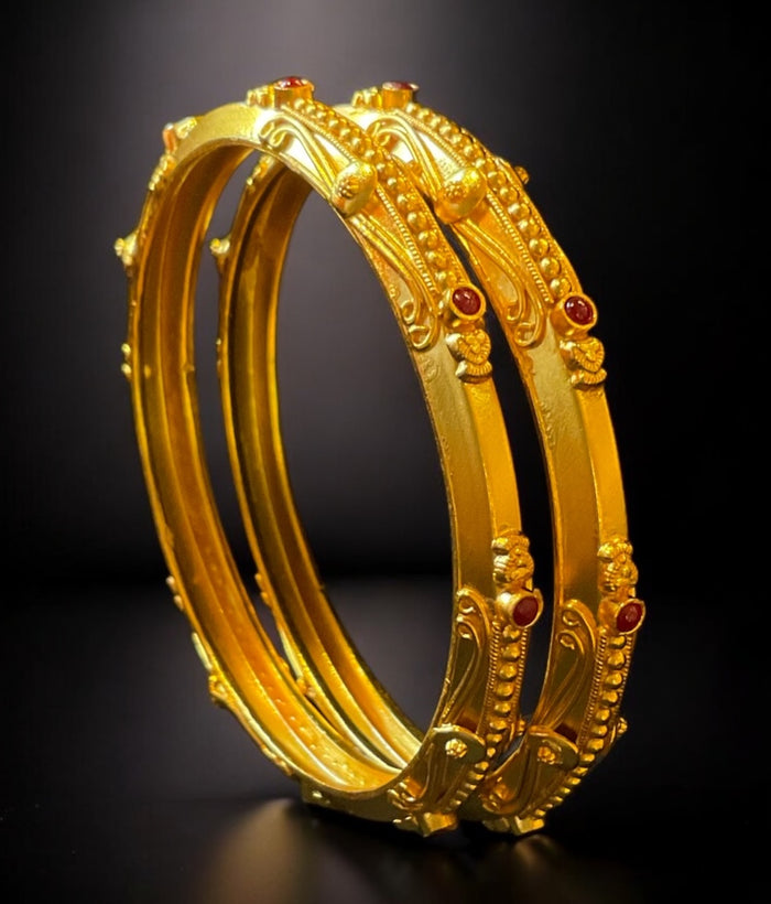The Kumudini Antique Silver Coorgi Bangle-Single (Size 2.2/2.4/2.6/2.8)