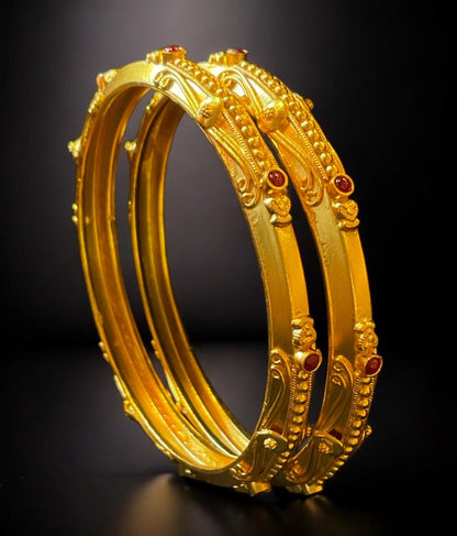 The Kumudini Antique Silver Coorgi Bangle-Single (Size 2.2/2.4/2.6/2.8)