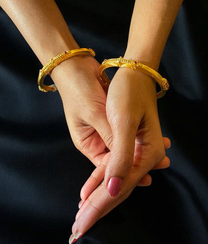 The Kumudini Antique Silver Coorgi Bangle-Single (Size 2.2/2.4/2.6/2.8)