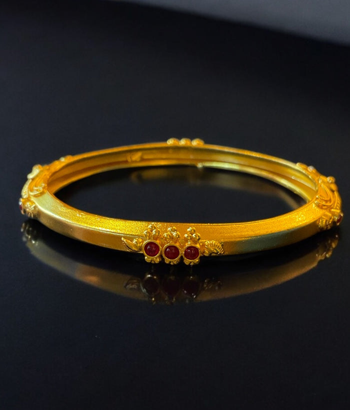 The Kumudini Antique Silver Coorgi Bangle-Single (Size 2.2/2.4/2.6/2.8)