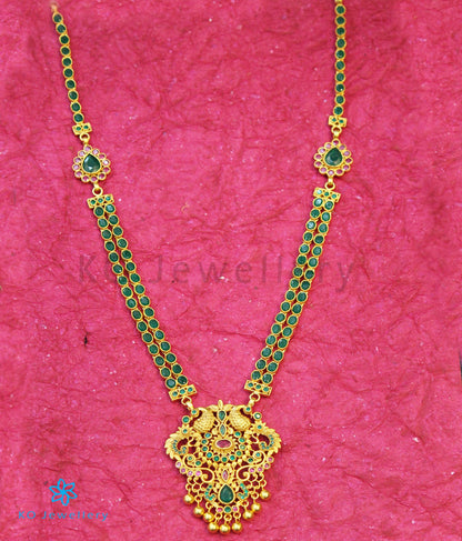 The Madhurya Silver Peacock Kempu Necklace