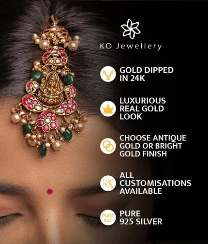 The Marala Silver Peacock Earrings(Red)