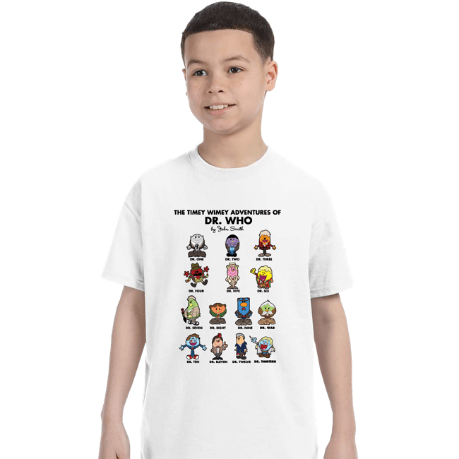 Daily_Deal_Shirts T-Shirts, Youth / XS / White The Timey Wimey Adventures of the Doctor