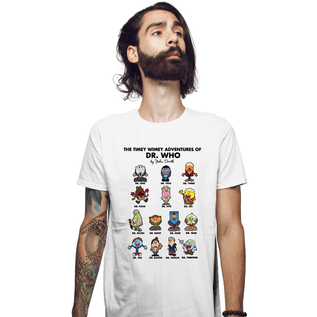 Daily_Deal_Shirts Fitted Shirts, Mens / Small / White The Timey Wimey Adventures of the Doctor