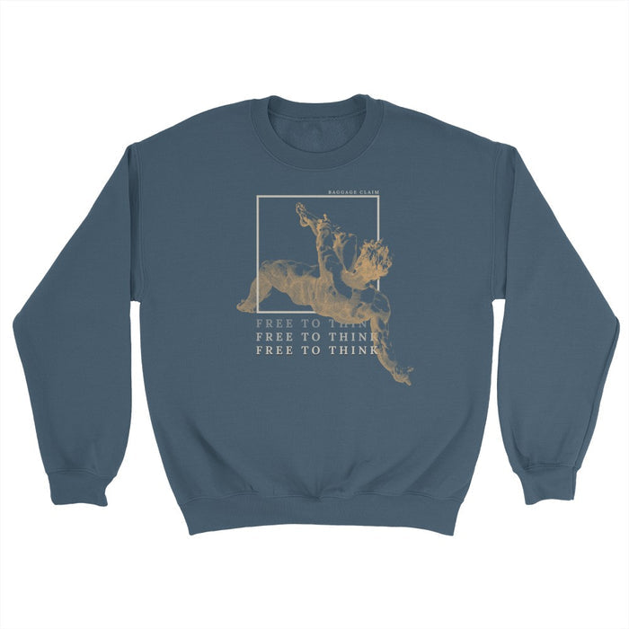 THE UNBOXED MIND UNISEX CREW NECK SWEATSHIRT | INDIGO - MAROON - GREEN