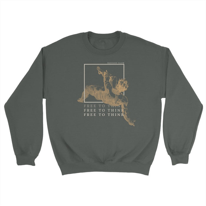 THE UNBOXED MIND UNISEX CREW NECK SWEATSHIRT | INDIGO - MAROON - GREEN
