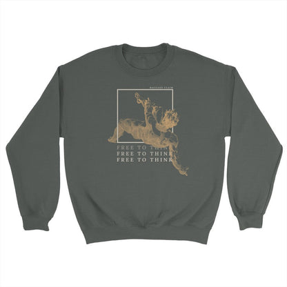 THE UNBOXED MIND UNISEX CREW NECK SWEATSHIRT | INDIGO - MAROON - GREEN