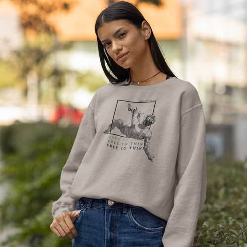 THE UNBOXED MIND UNISEX CREW NECK SWEATSHIRT | SAND