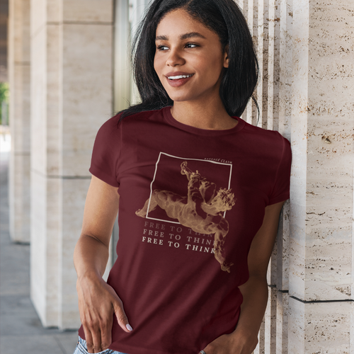 THE UNBOXED MIND WOMEN'S TEE | MAROON - INDIGO - GREEN
