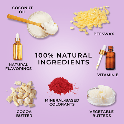 Coconut oil, beeswax, and natural ingredients.