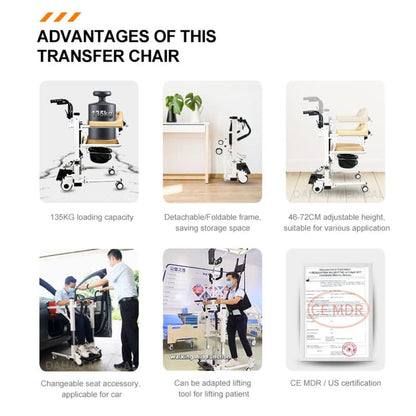 Transfer Chair For Patients Lift Hydraulic Transfer Chair With Commode