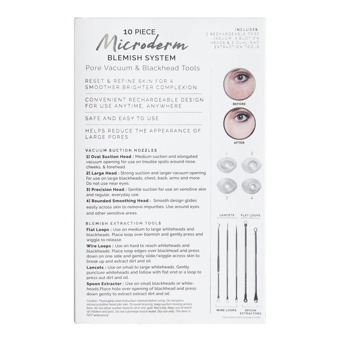 Tru Beauty Microderm Blemish System Pore Vacuum & Blackhead Tools - ikatehouse