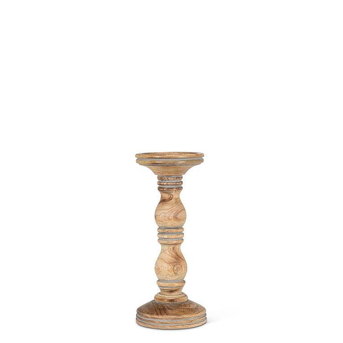 Turned Wood Pillar Candle Holder