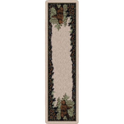 Image of an area rug, Twin Bears - Green (also see as Taupe)