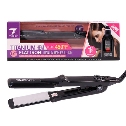 Tyche Titanium Heat Flat Iron 1" - ikatehouse