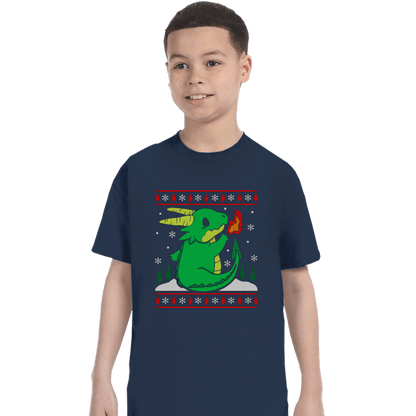 Shirts T-Shirts, Youth / XS / Navy Ugly Dragon Christmas