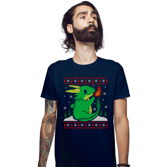 Shirts Fitted Shirts, Mens / Small / Navy Ugly Dragon Christmas