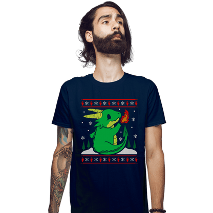 Shirts Fitted Shirts, Mens / Small / Navy Ugly Dragon Christmas