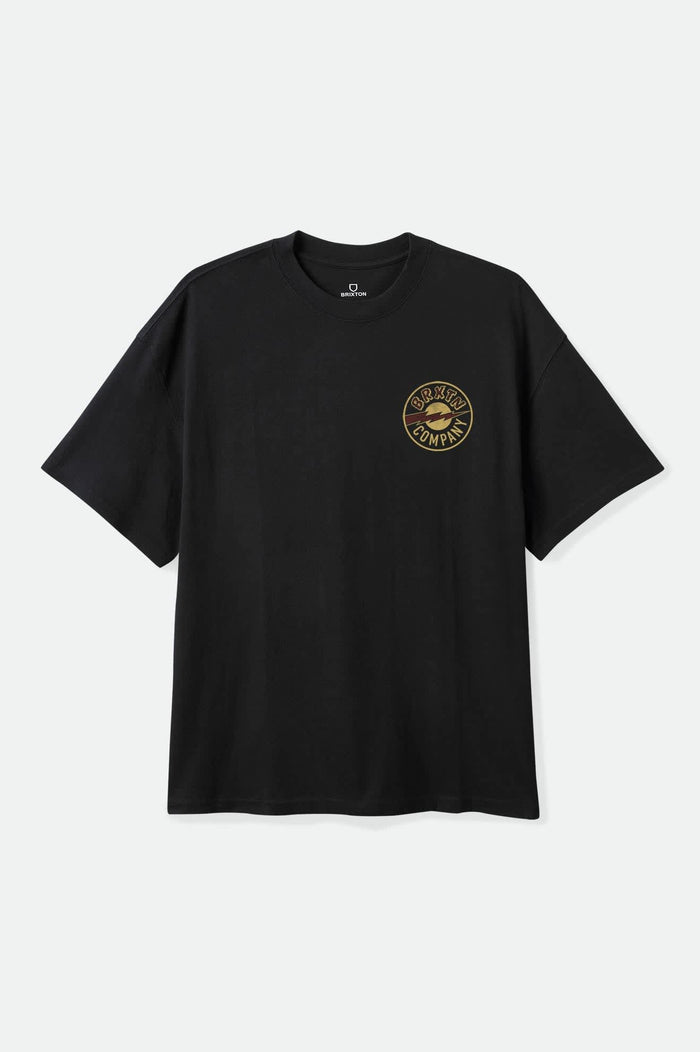 Men's Upson Boxed Crop T-Shirt in the color Black - Front Product View