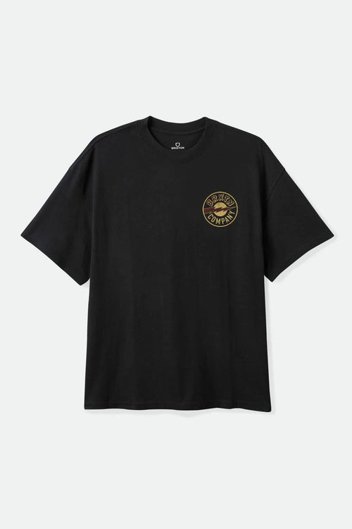 Men's Upson Boxed Crop T-Shirt in the color Black - Front Product View
