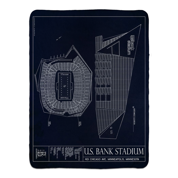 US Bank Stadium Fleece Sherpa Blankets