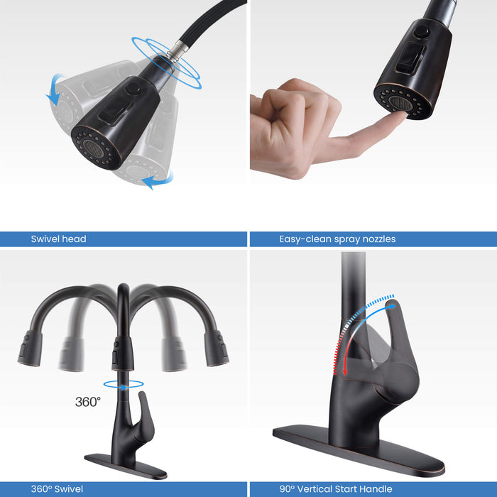 Value Collection - Single Handle Pull Down Kitchen Faucet - F101ORB  (Discontinued)