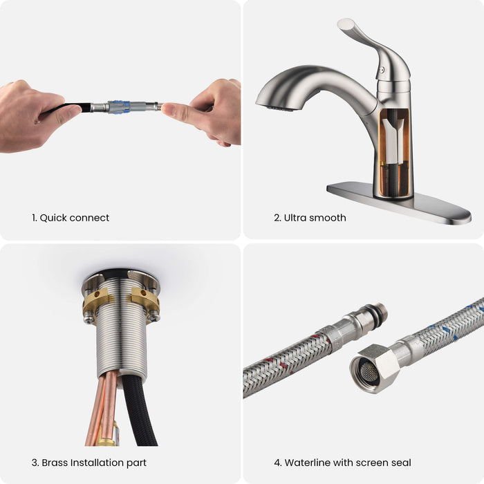 Value Collection - Single Handle Pull Out Kitchen Faucet - F103  (Discontinued)