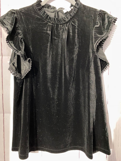 Velvet Flutter Sleeve Top