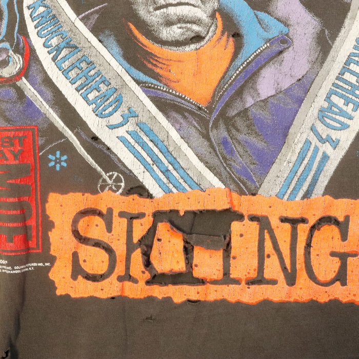 Vintage 1990 Moe Knows Skiing Graphic T-Shirt Size XL