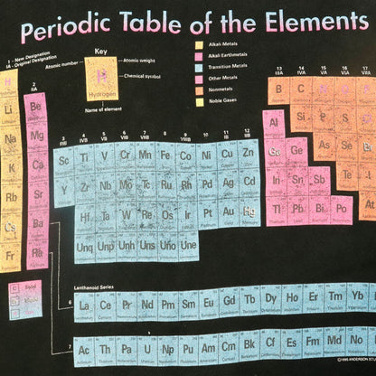 Vintage 1995 Fruit of the Loom Periodic Table Graphic T-Shirt Size XL