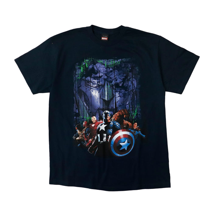 Vintage 2011 Marvel Mad Engine Superhero Graphic T-Shirt Size L